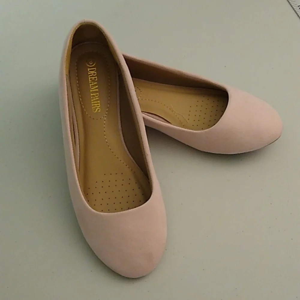 DREAM PAIRS PEACHY PINK, FAUX SUEDE, ROUND TOE, BALLET FLAT SHOES 8M